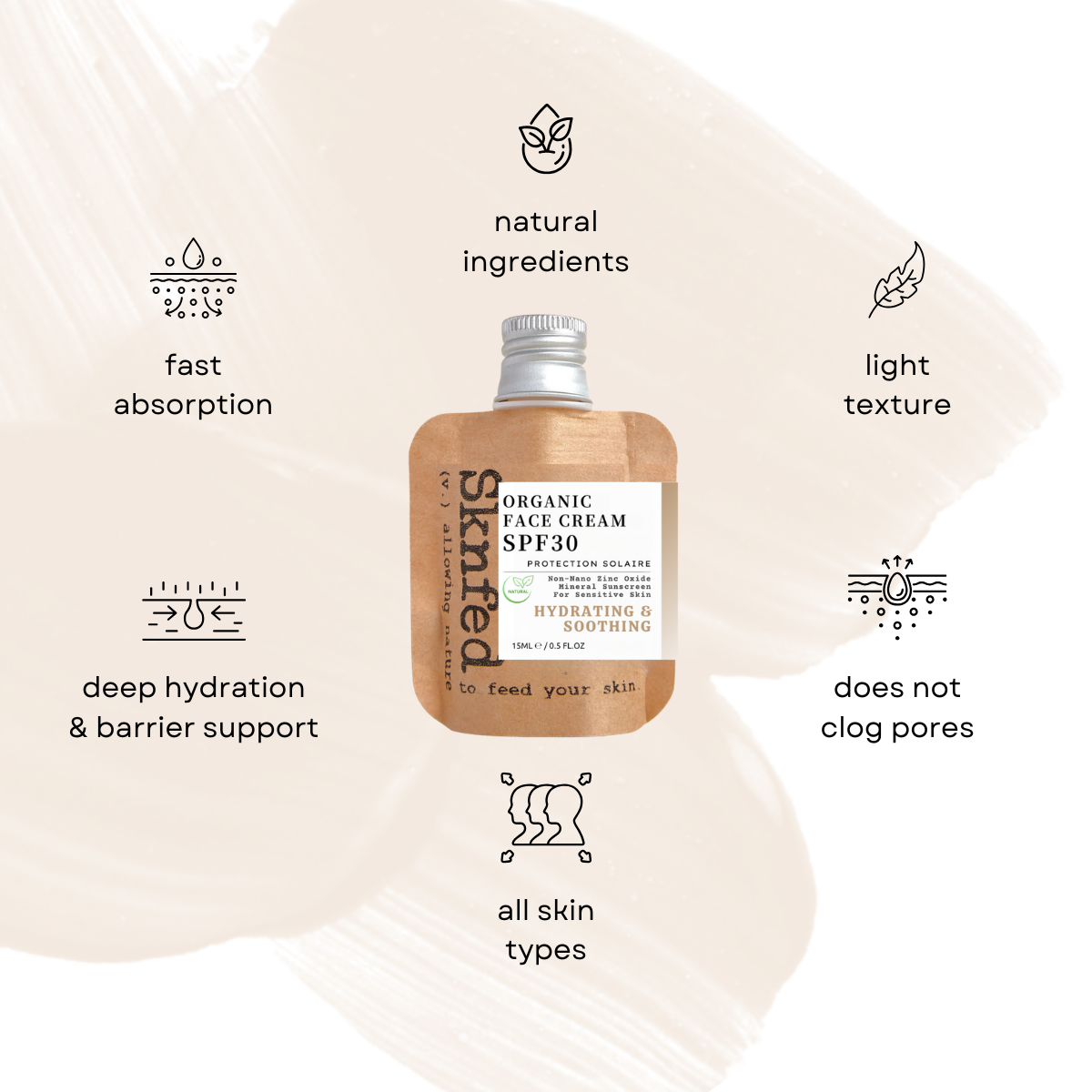 ORGANIC SPF30 FACE CREAM - - MINIS & TRAVEL