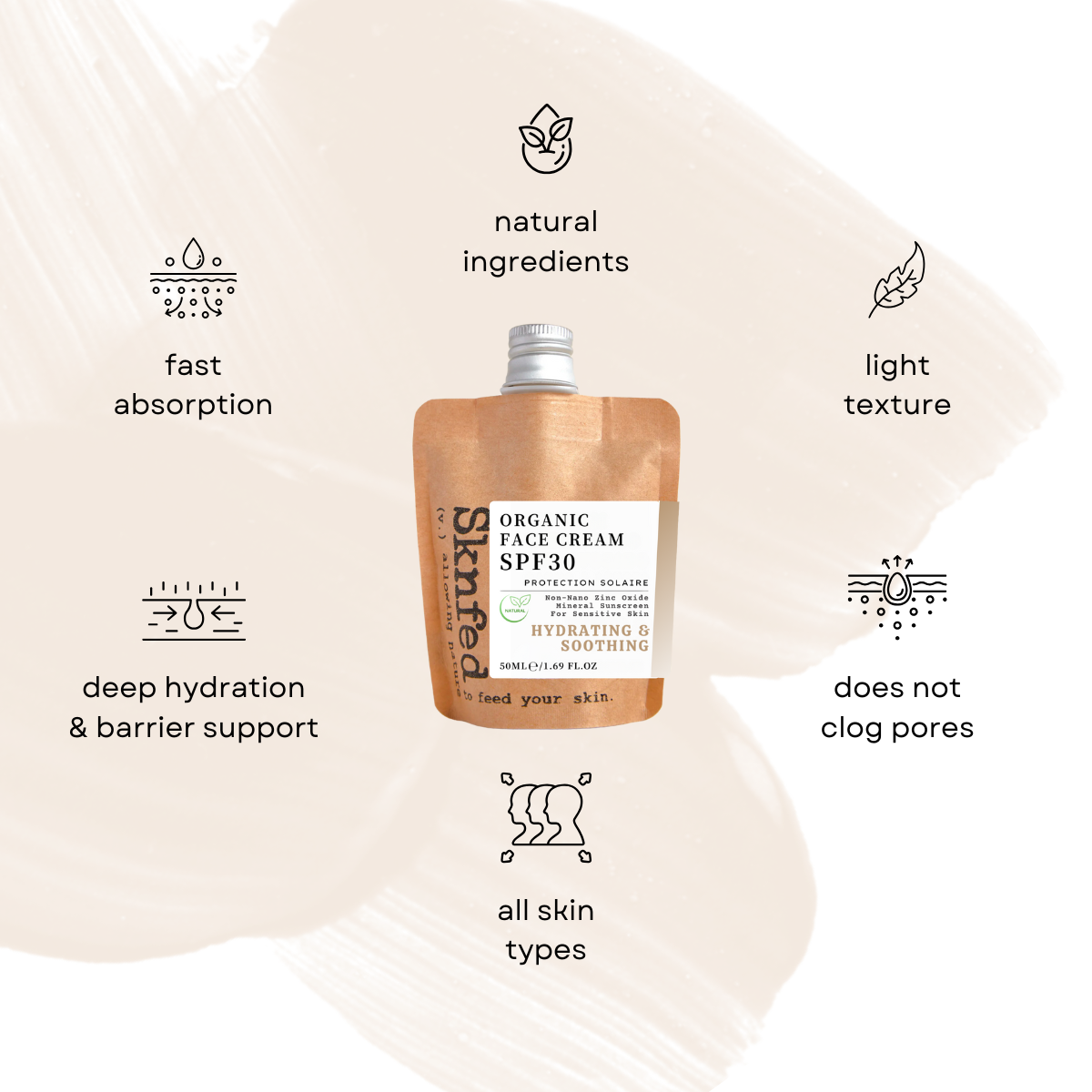 ORGANIC SPF30 FACE CREAM - SOOTHING & HYDRATING